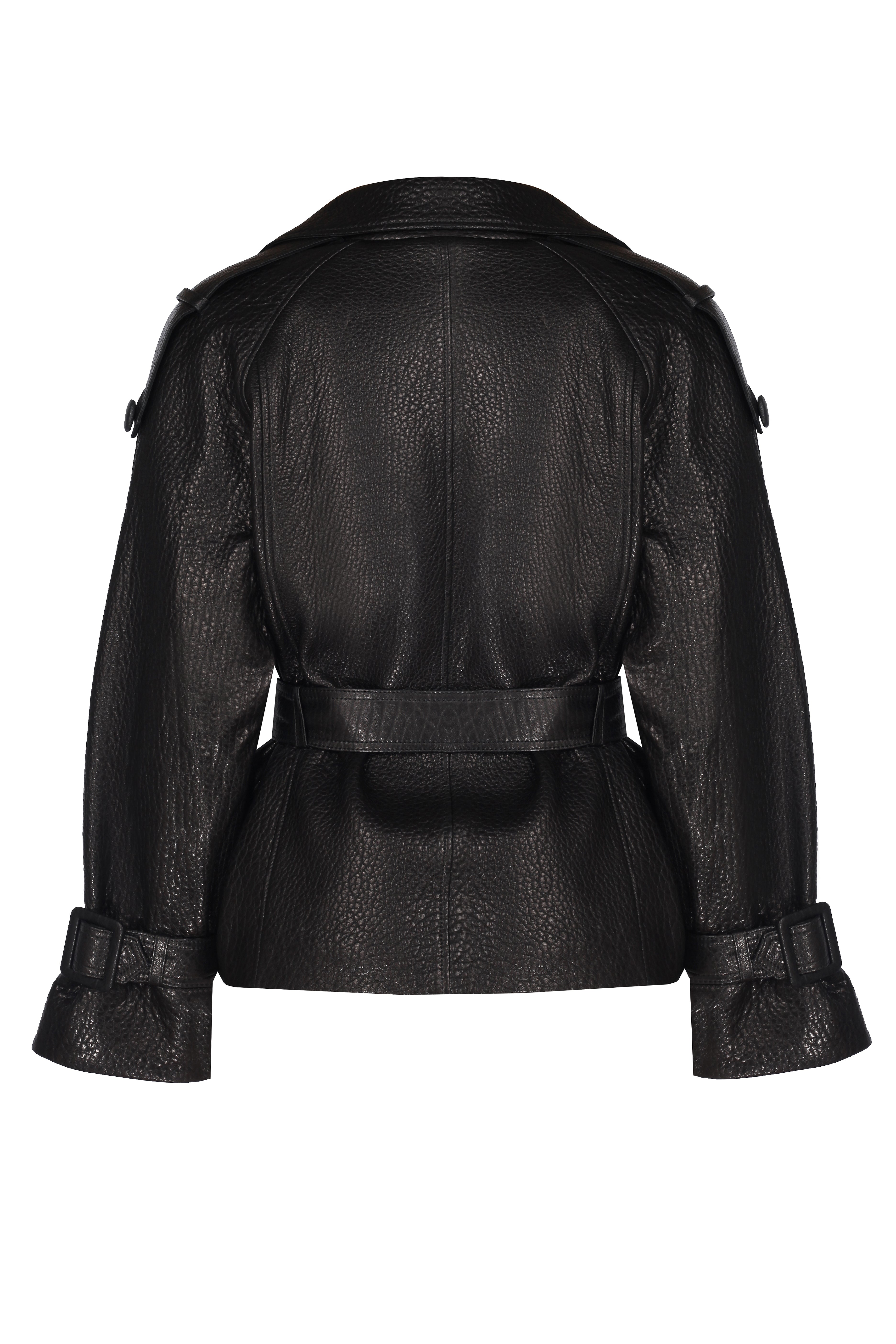 KEMERLİ DERİ CEKET