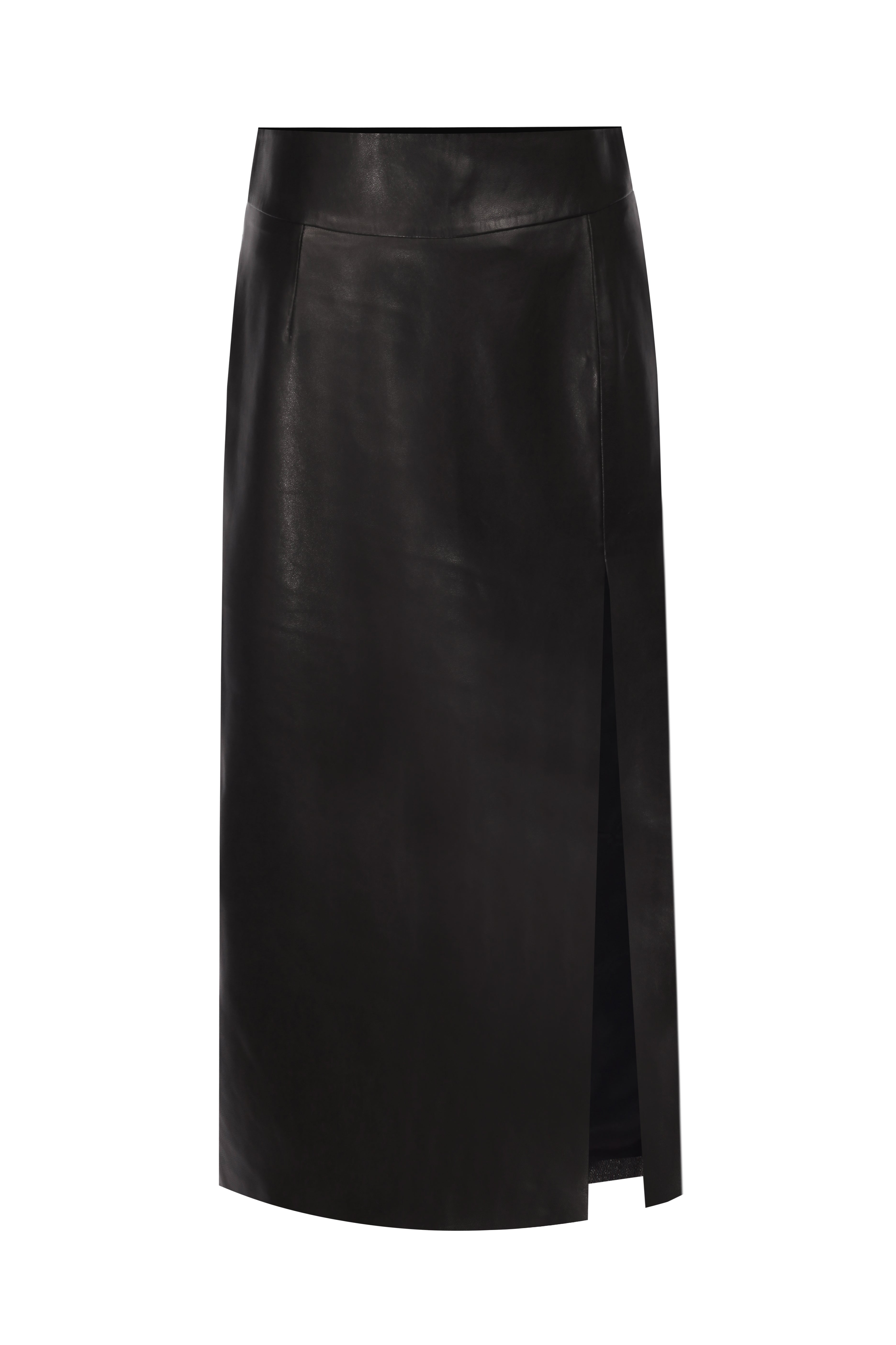 YIRTMAÇLI MİDİ DERİ ETEK