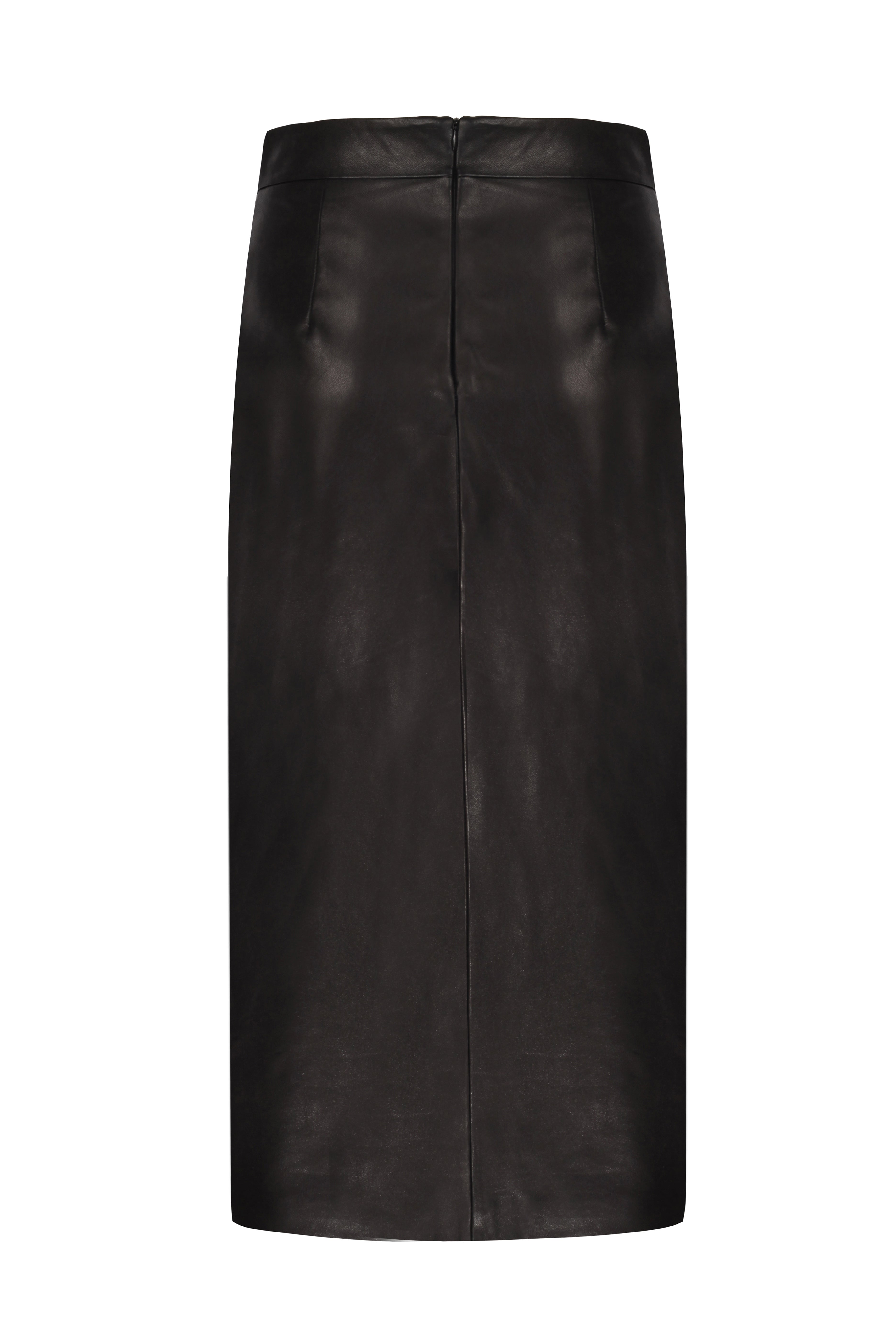 YIRTMAÇLI MİDİ DERİ ETEK