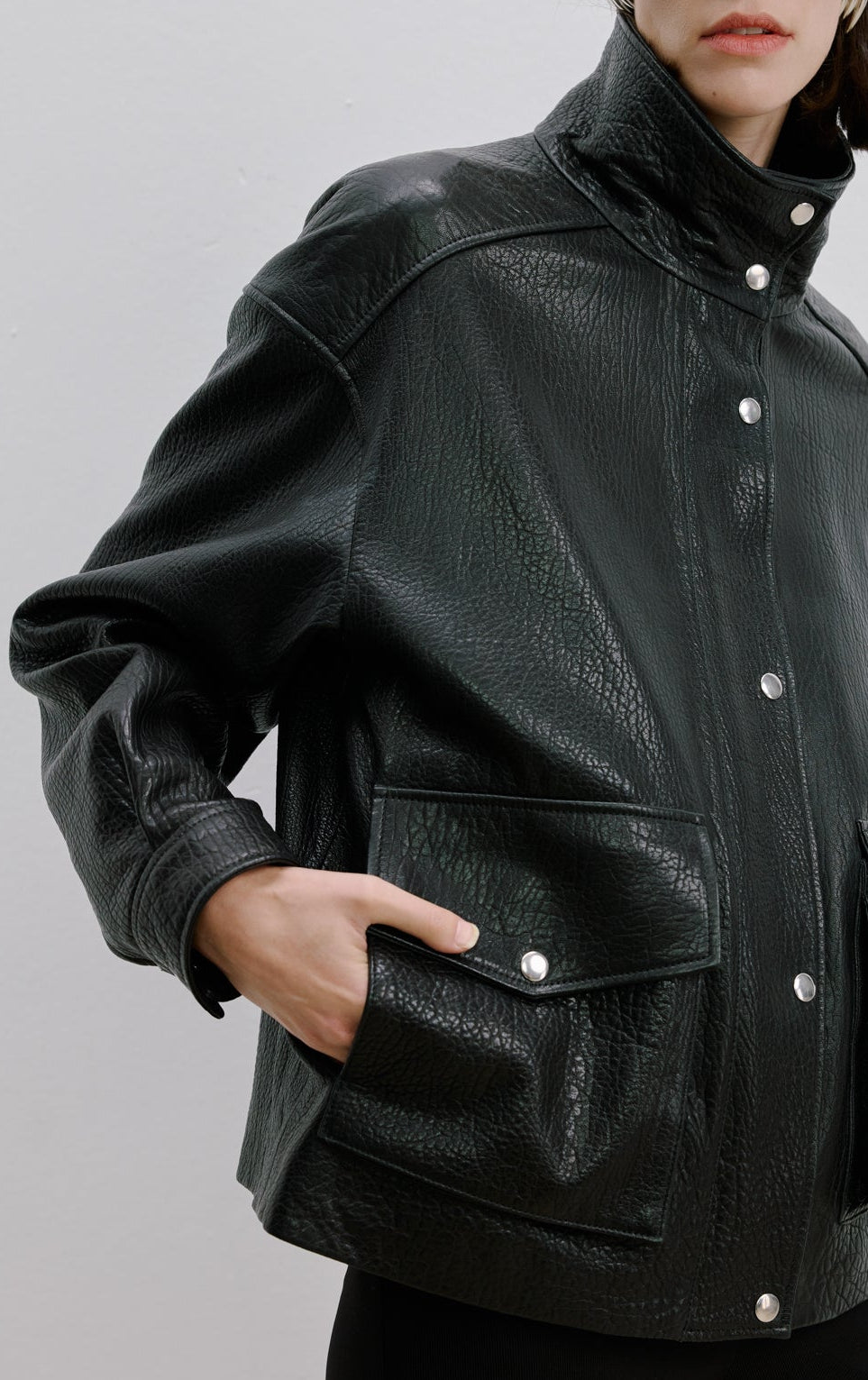 OVERSIZE DERİ CEKET