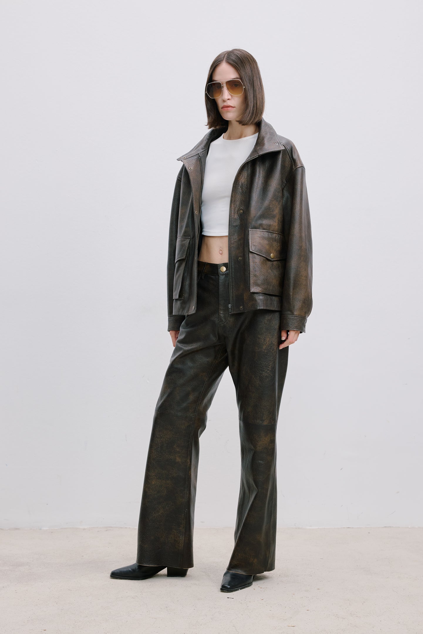 OVERSIZE DERİ CEKET