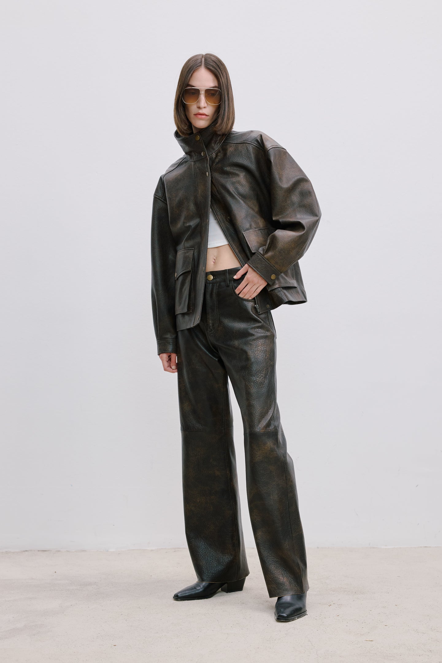OVERSIZE DERİ CEKET