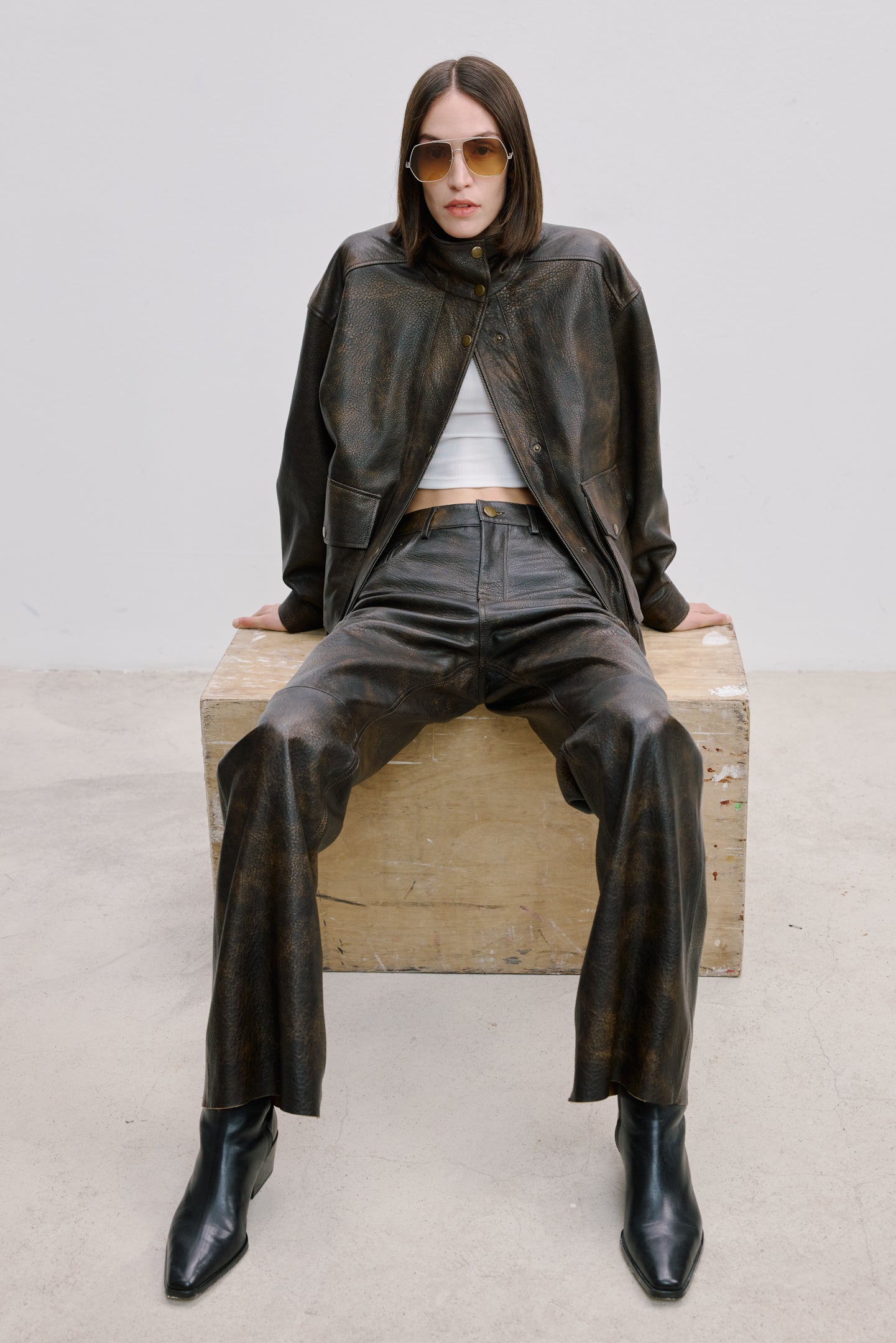 OVERSIZE DERİ CEKET