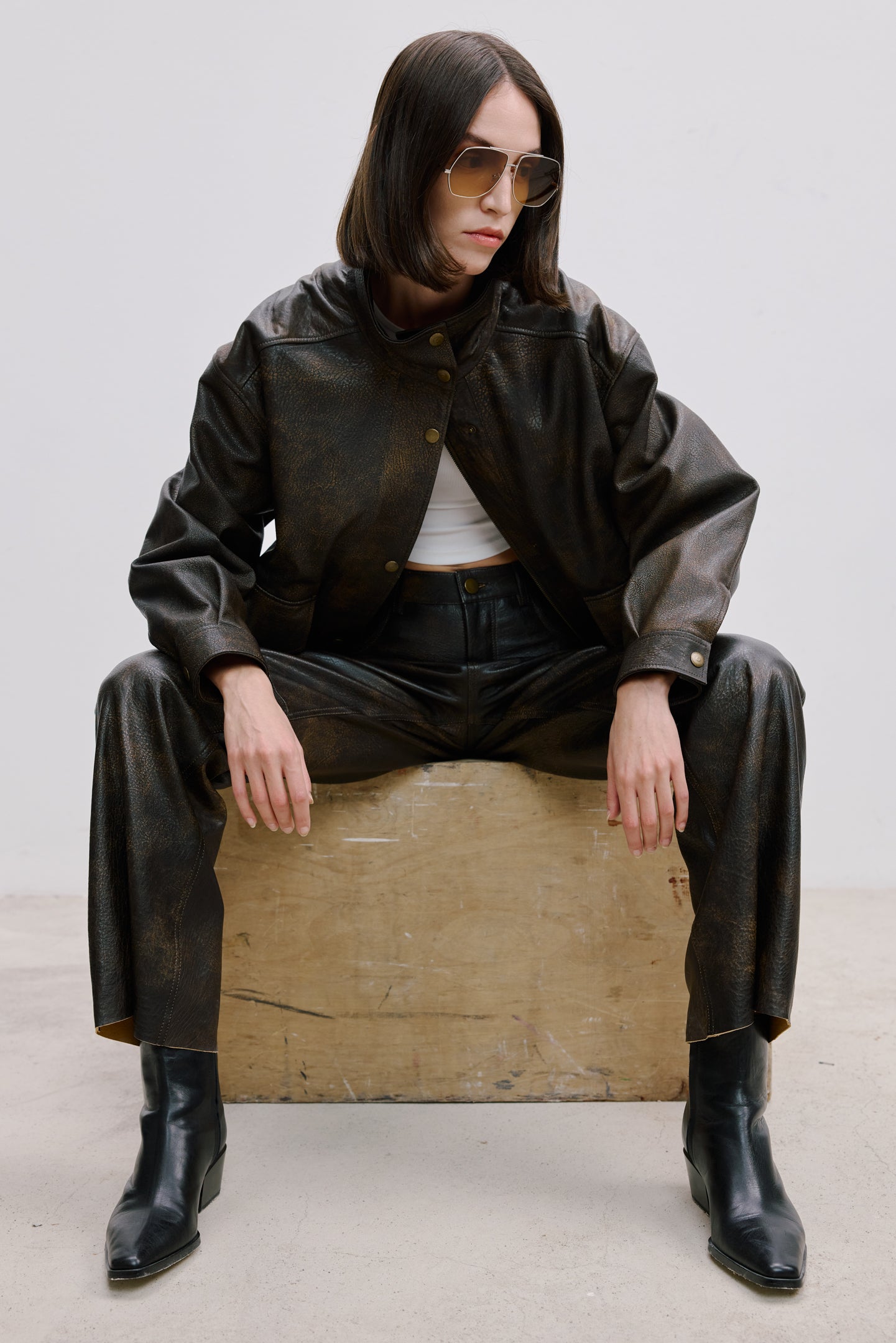 OVERSIZE DERİ CEKET