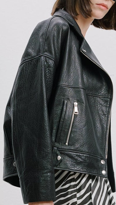 OVERSIZE DERİ CEKET
