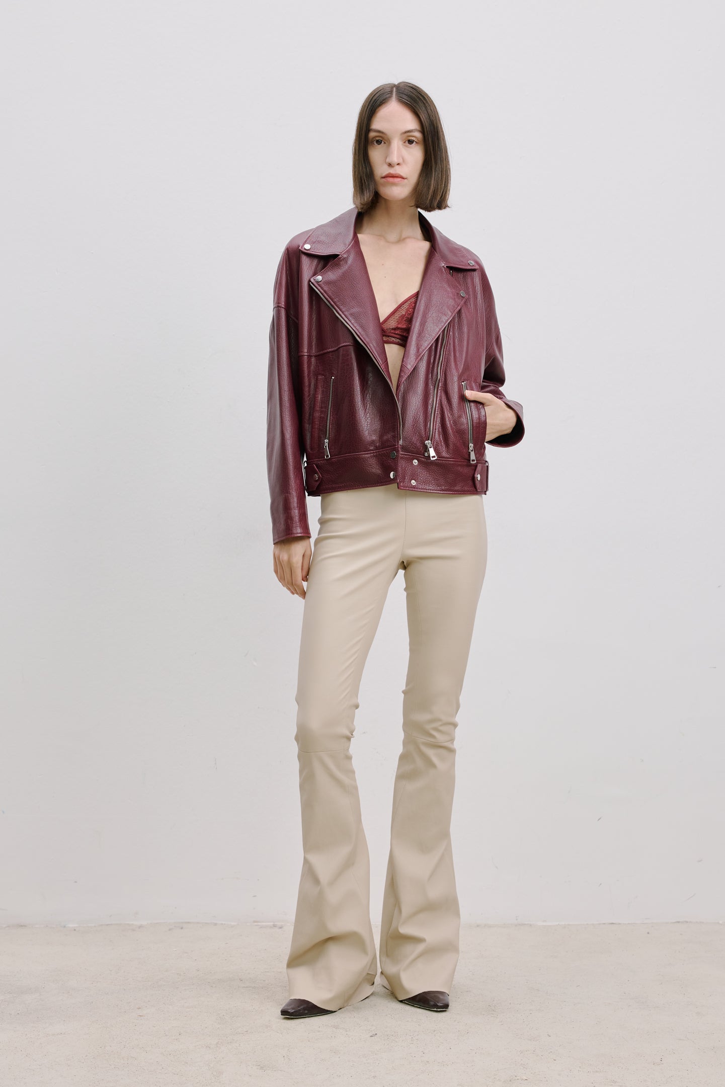 OVERSIZE DERİ CEKET