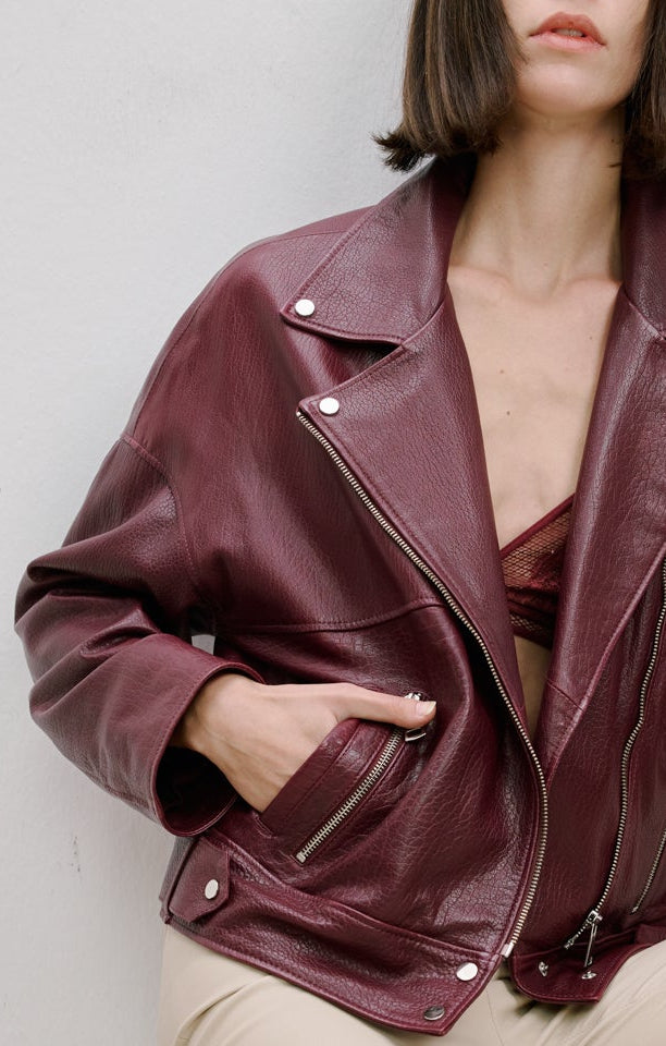 OVERSIZE DERİ CEKET