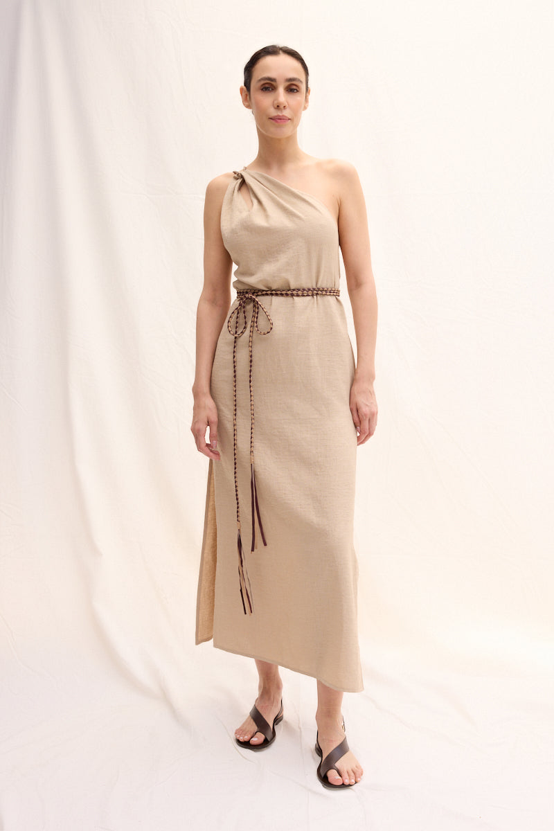 Handmade Leather Strap Long Dress