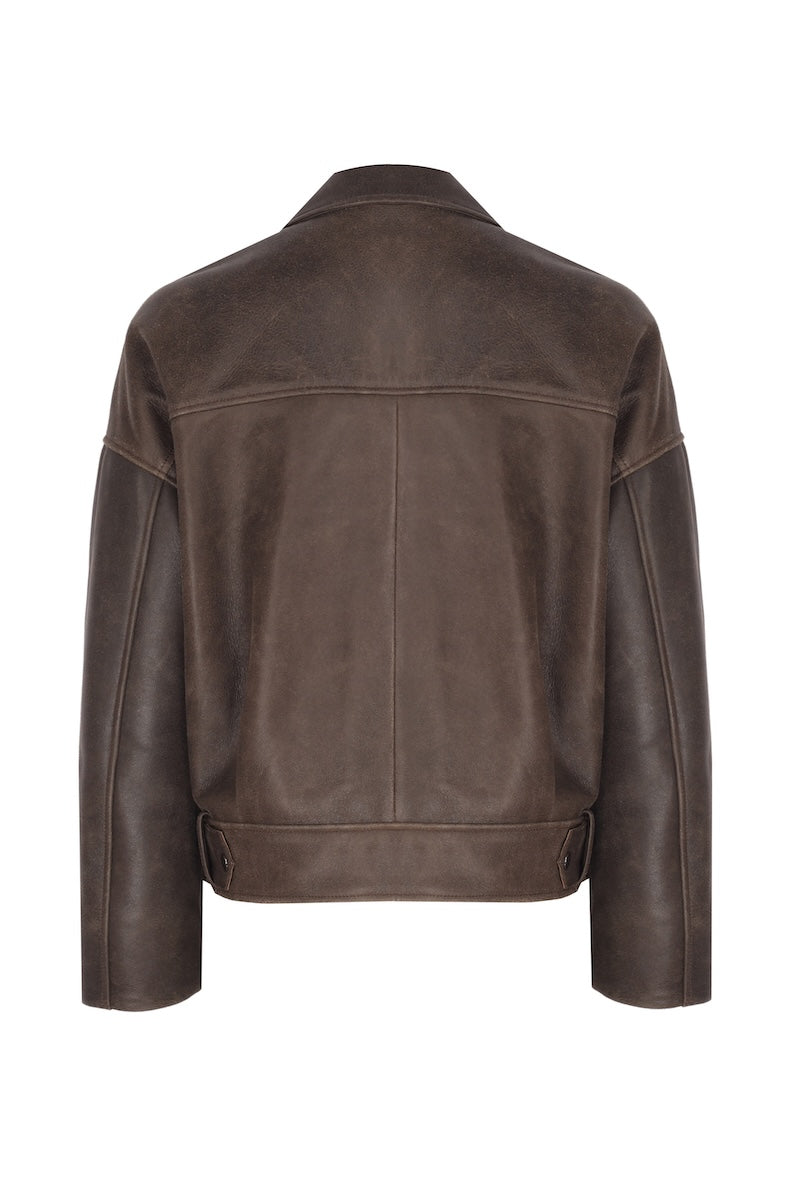 OVERSIZE DERİ CEKET