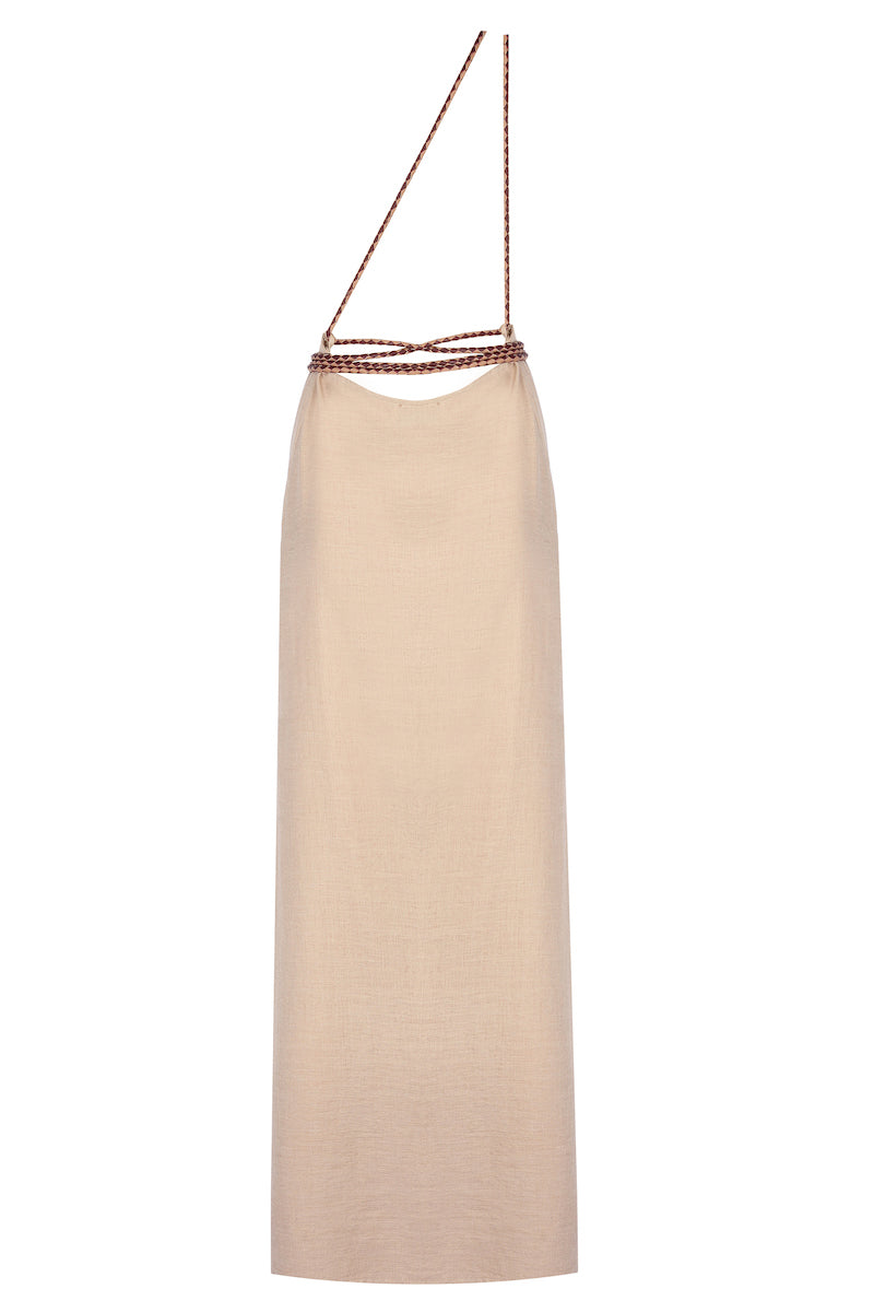Handmade Leather Strap Long Dress