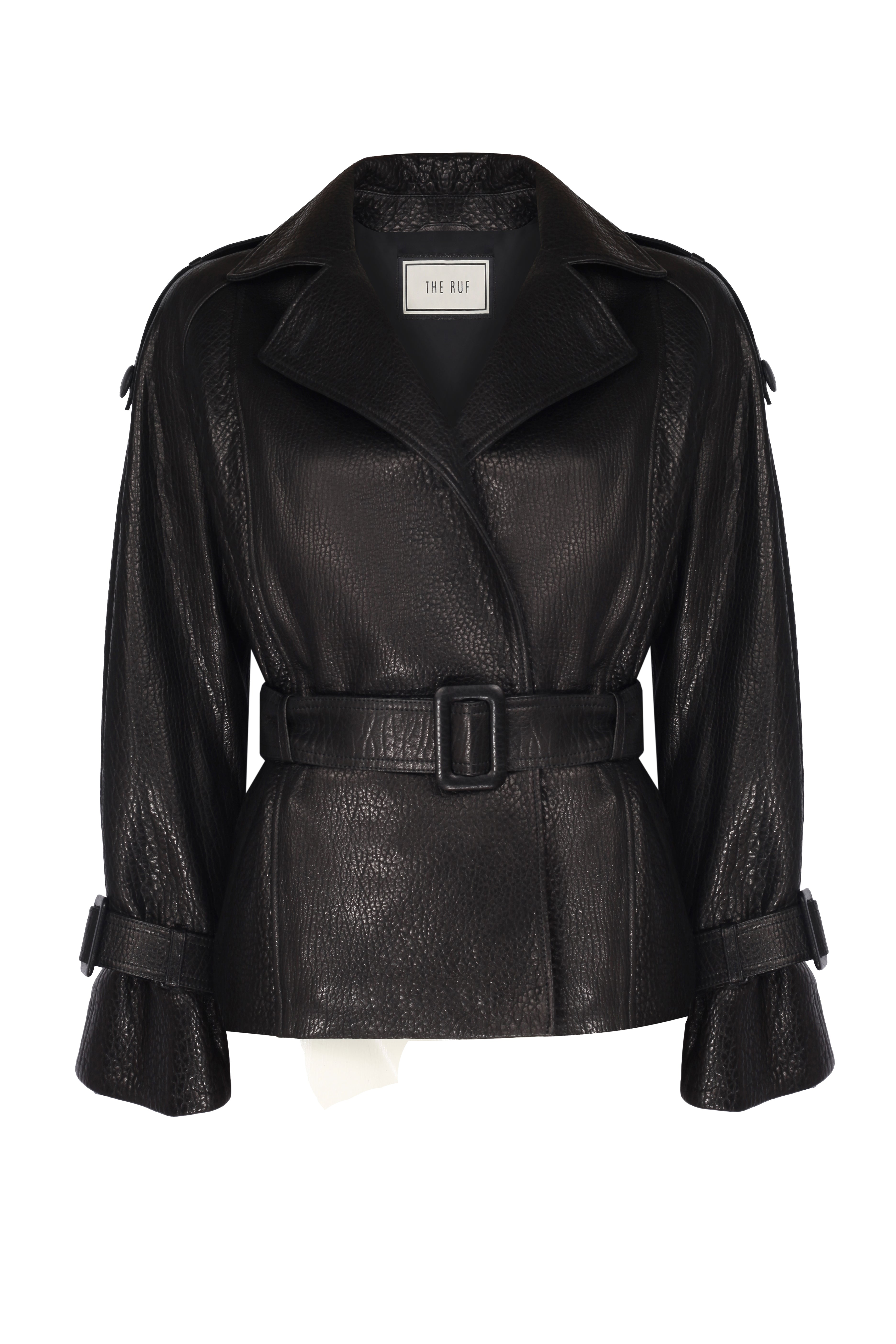 KEMERLİ DERİ CEKET