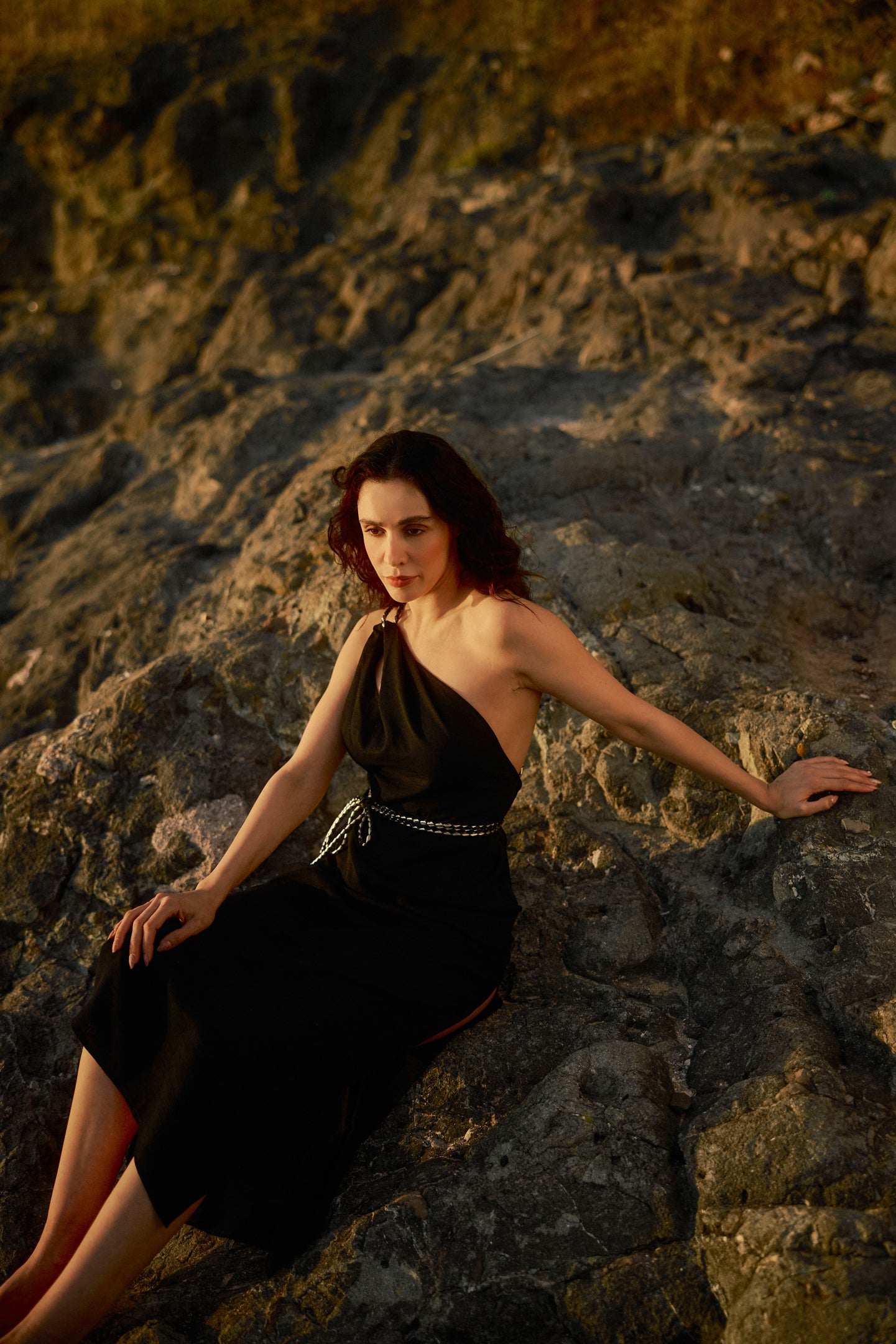 Handmade Leather Strap Long Dress