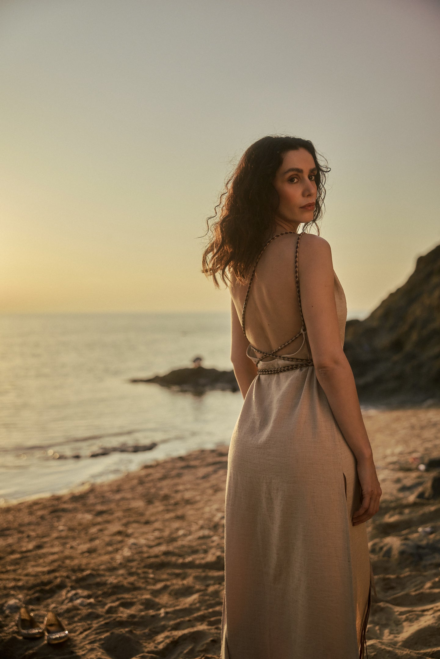 Handmade Leather Strap Long Dress