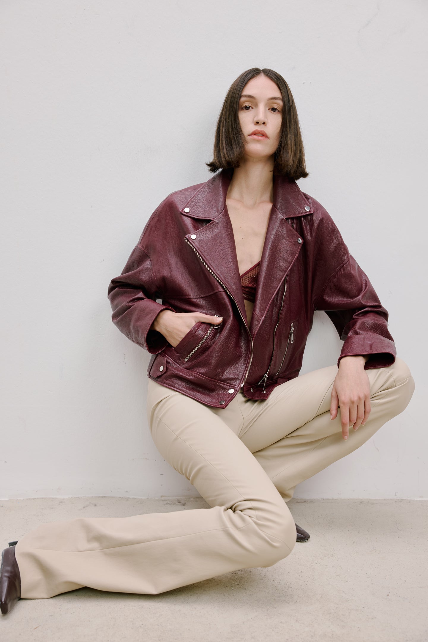 OVERSIZE DERİ CEKET