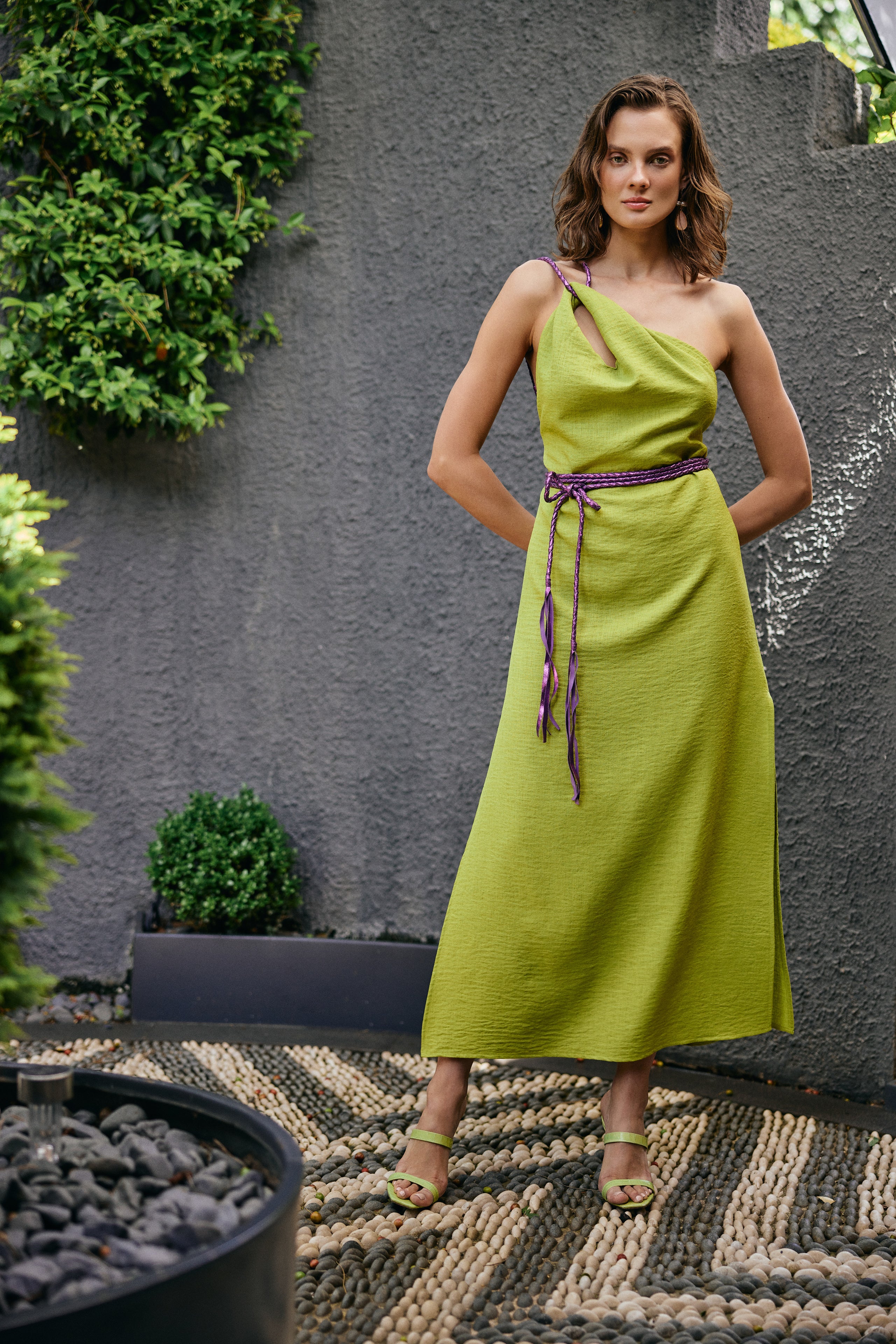Handmade Leather Strap Long Dress