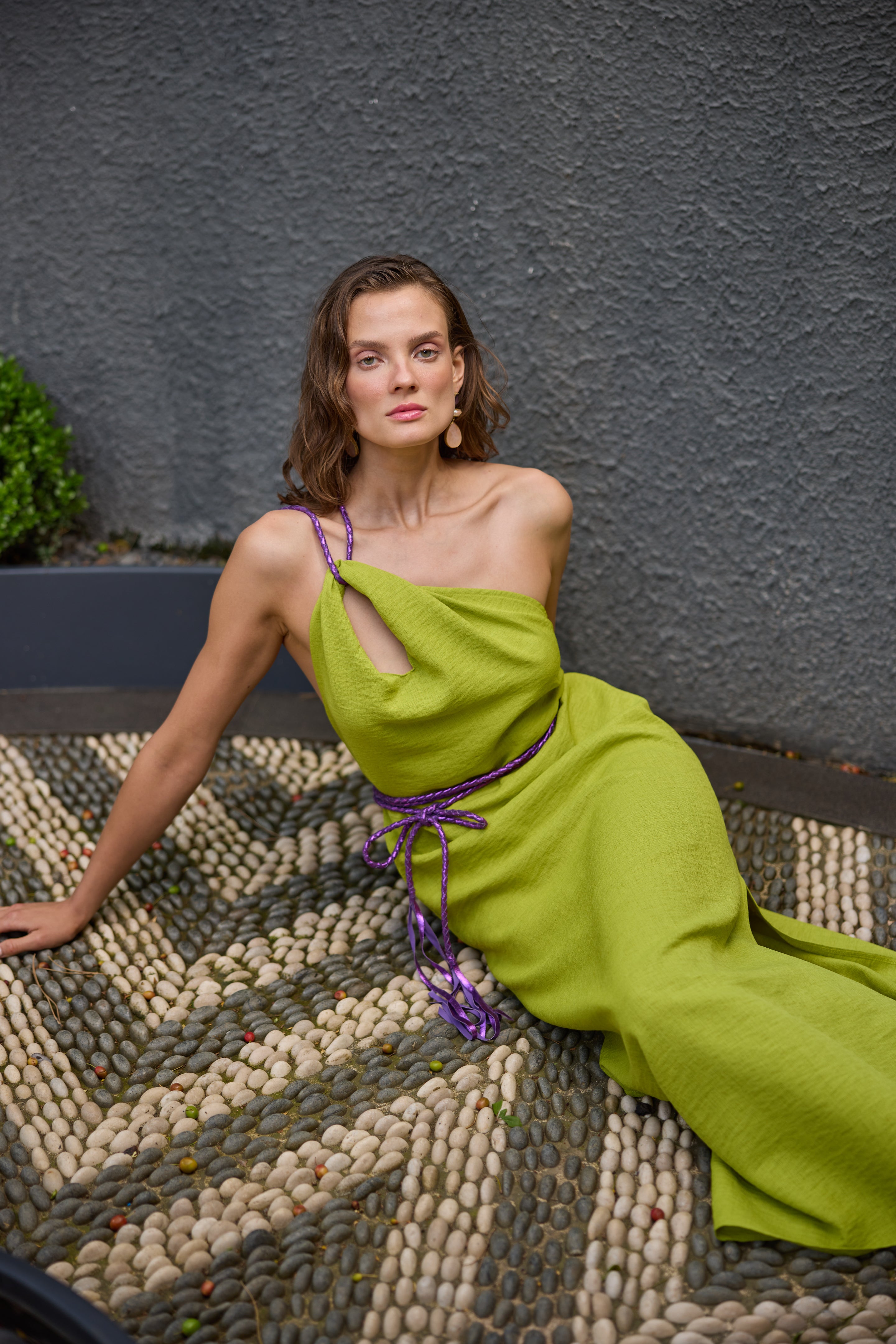 Handmade Leather Strap Long Dress